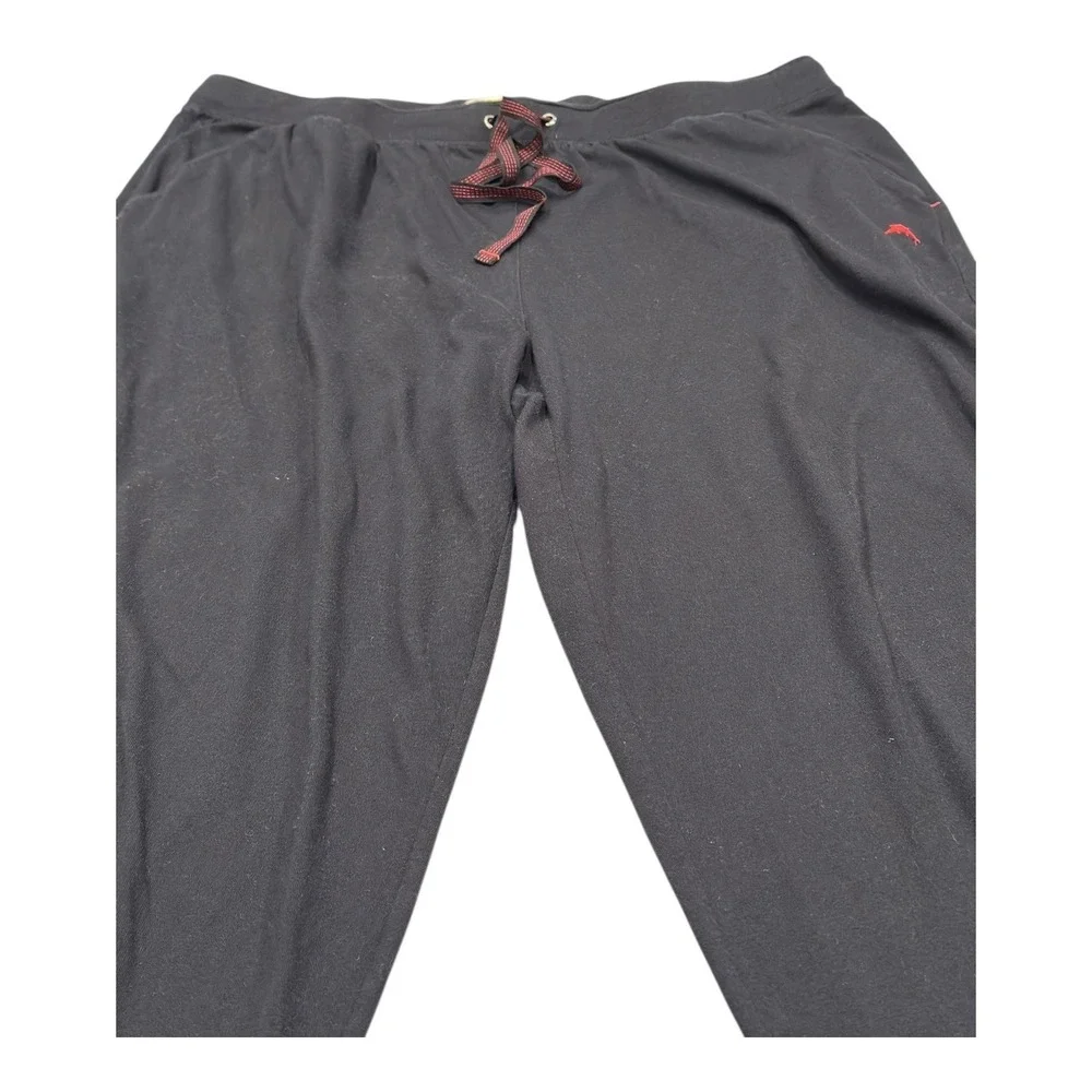 Tommy Bahama Mens XL Lounge Pants EG Black Cotton Polyester Drawstring Pockets